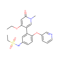 CCOc1cc(=O)n(C)cc1-c1cc(NS(=O)(=O)CC)ccc1Oc1cccnc1 ZINC000207106126