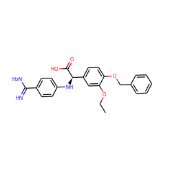 CCOc1cc([C@@H](Nc2ccc(C(=N)N)cc2)C(=O)O)ccc1OCc1ccccc1 ZINC000014953216