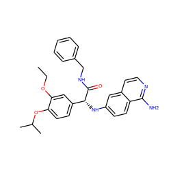 CCOc1cc([C@@H](Nc2ccc3c(N)nccc3c2)C(=O)NCc2ccccc2)ccc1OC(C)C ZINC000003986176