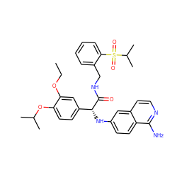 CCOc1cc([C@@H](Nc2ccc3c(N)nccc3c2)C(=O)NCc2ccccc2S(=O)(=O)C(C)C)ccc1OC(C)C ZINC000098208188