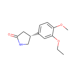 CCOc1cc([C@@H]2CNC(=O)C2)ccc1OC ZINC000060067835