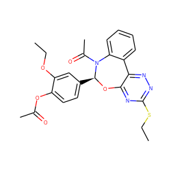 CCOc1cc([C@@H]2Oc3nc(SCC)nnc3-c3ccccc3N2C(C)=O)ccc1OC(C)=O ZINC000003640739