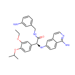 CCOc1cc([C@H](Nc2ccc3c(N)nccc3c2)C(=O)NCc2cccc(N)c2)ccc1OC(C)C ZINC000034786173