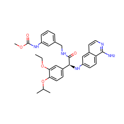 CCOc1cc([C@H](Nc2ccc3c(N)nccc3c2)C(=O)NCc2cccc(NC(=O)OC)c2)ccc1OC(C)C ZINC000059375794