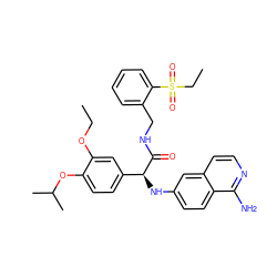 CCOc1cc([C@H](Nc2ccc3c(N)nccc3c2)C(=O)NCc2ccccc2S(=O)(=O)CC)ccc1OC(C)C ZINC000103258231