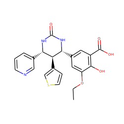 CCOc1cc([C@H]2NC(=O)N[C@@H](c3cccnc3)[C@@H]2c2ccsc2)cc(C(=O)O)c1O ZINC000169688205