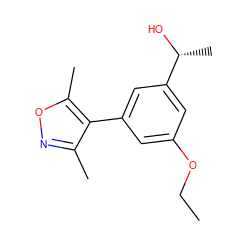 CCOc1cc(-c2c(C)noc2C)cc([C@@H](C)O)c1 ZINC000072114946