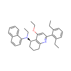 CCOc1cc(-c2c(CC)cccc2CC)nc2c1[C@H](N(CC)c1cccc3ccccc13)CCC2 ZINC000029052909