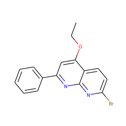 CCOc1cc(-c2ccccc2)nc2nc(Br)ccc12 ZINC000013579557