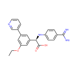 CCOc1cc(-c2cccnc2)cc([C@@H](Nc2ccc(C(=N)N)cc2)C(=O)O)c1 ZINC000014953356