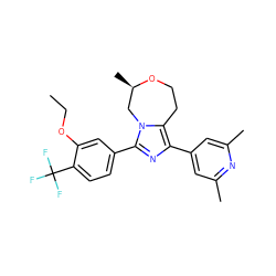 CCOc1cc(-c2nc(-c3cc(C)nc(C)c3)c3n2C[C@@H](C)OCC3)ccc1C(F)(F)F ZINC001772611852