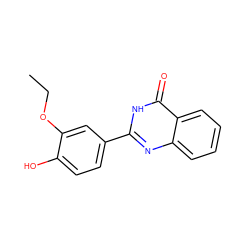 CCOc1cc(-c2nc3ccccc3c(=O)[nH]2)ccc1O ZINC000053846115