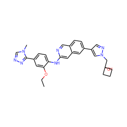 CCOc1cc(-c2nncn2C)ccc1Nc1cc2cc(-c3cnn(CC4(O)CCC4)c3)ccc2cn1 ZINC000207712425