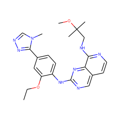 CCOc1cc(-c2nncn2C)ccc1Nc1ncc2ccnc(NCC(C)(C)OC)c2n1 ZINC000207618060