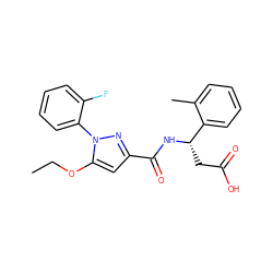 CCOc1cc(C(=O)N[C@@H](CC(=O)O)c2ccccc2C)nn1-c1ccccc1F ZINC000095552244