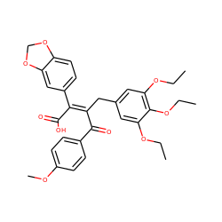 CCOc1cc(C/C(C(=O)c2ccc(OC)cc2)=C(/C(=O)O)c2ccc3c(c2)OCO3)cc(OCC)c1OCC ZINC000028102106