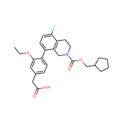 CCOc1cc(CC(=O)O)ccc1-c1ccc(F)c2c1CN(C(=O)OCC1CCCC1)CC2 ZINC000144180133