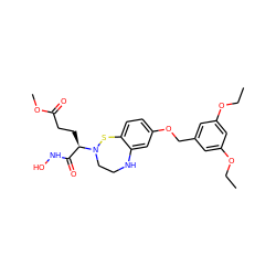 CCOc1cc(COc2ccc3c(c2)NCCN([C@H](CCC(=O)OC)C(=O)NO)S3)cc(OCC)c1 ZINC001772609384