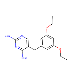 CCOc1cc(Cc2cnc(N)nc2N)cc(OCC)c1 ZINC000013726777