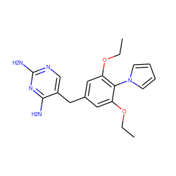 CCOc1cc(Cc2cnc(N)nc2N)cc(OCC)c1-n1cccc1 ZINC000000598590