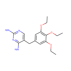 CCOc1cc(Cc2cnc(N)nc2N)cc(OCC)c1OCC ZINC000027101801