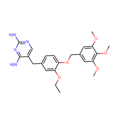 CCOc1cc(Cc2cnc(N)nc2N)ccc1OCc1cc(OC)c(OC)c(OC)c1 ZINC000013472741