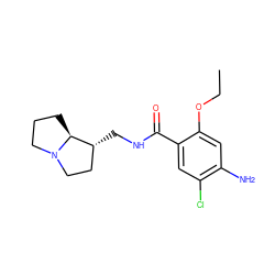 CCOc1cc(N)c(Cl)cc1C(=O)NC[C@@H]1CCN2CCC[C@@H]12 ZINC000003796229