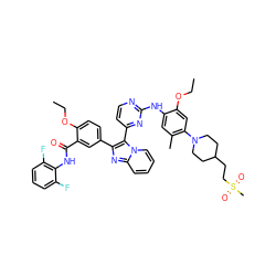 CCOc1cc(N2CCC(CCS(C)(=O)=O)CC2)c(C)cc1Nc1nccc(-c2c(-c3ccc(OCC)c(C(=O)Nc4c(F)cccc4F)c3)nc3ccccn23)n1 ZINC000165096909