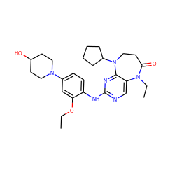 CCOc1cc(N2CCC(O)CC2)ccc1Nc1ncc2c(n1)N(C1CCCC1)CCC(=O)N2CC ZINC000114237132