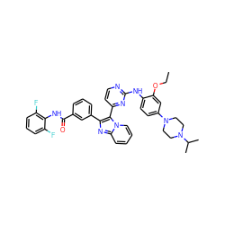 CCOc1cc(N2CCN(C(C)C)CC2)ccc1Nc1nccc(-c2c(-c3cccc(C(=O)Nc4c(F)cccc4F)c3)nc3ccccn23)n1 ZINC000165065471