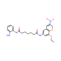 CCOc1cc(NC(=O)CCCCCC(=O)Nc2ccccc2N)cc2c1OCC([N+](=O)[O-])=C2 ZINC001772644817