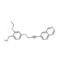 CCOc1cc(OCC#Cc2ccc3ccncc3c2)ccc1CN ZINC000223873102