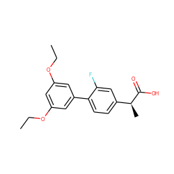 CCOc1cc(OCC)cc(-c2ccc([C@H](C)C(=O)O)cc2F)c1 ZINC000000017640