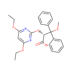 CCOc1cc(OCC)nc(O[C@@H](C(=O)O)C(OC)(c2ccccc2)c2ccccc2)n1 ZINC000013756056