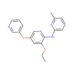 CCOc1cc(Oc2cccnc2)cnc1Nc1cccc(C)n1 ZINC000028527472