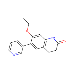 CCOc1cc2c(cc1-c1cccnc1)CCC(=O)N2 ZINC000095556797