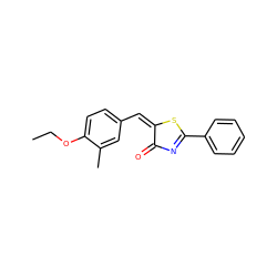 CCOc1ccc(/C=C2/SC(c3ccccc3)=NC2=O)cc1C ZINC000000115750