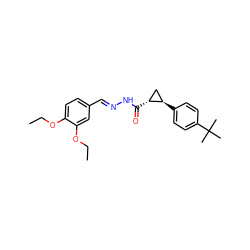 CCOc1ccc(/C=N/NC(=O)[C@@H]2C[C@H]2c2ccc(C(C)(C)C)cc2)cc1OCC ZINC000002097143