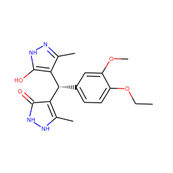 CCOc1ccc([C@@H](c2c(C)n[nH]c2O)c2c(C)[nH][nH]c2=O)cc1OC ZINC000006389443