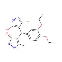 CCOc1ccc([C@@H](c2c(C)n[nH]c2O)c2c(C)[nH][nH]c2=O)cc1OCC ZINC000004540783