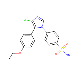 CCOc1ccc(-c2c(Cl)ncn2-c2ccc(S(N)(=O)=O)cc2)cc1 ZINC000003814507