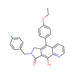 CCOc1ccc(-c2c3c(c(O)c4ncccc24)C(=O)N(Cc2ccc(F)cc2)C3)cc1 ZINC000038143456