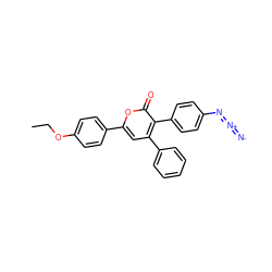 CCOc1ccc(-c2cc(-c3ccccc3)c(-c3ccc(N=[N+]=[N-])cc3)c(=O)o2)cc1 ZINC000013581340