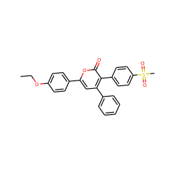 CCOc1ccc(-c2cc(-c3ccccc3)c(-c3ccc(S(C)(=O)=O)cc3)c(=O)o2)cc1 ZINC000003963000