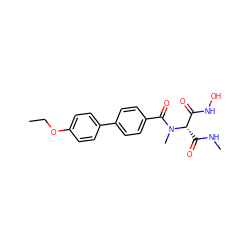 CCOc1ccc(-c2ccc(C(=O)N(C)[C@@H](C(=O)NC)C(=O)NO)cc2)cc1 ZINC000225150047