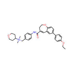 CCOc1ccc(-c2ccc3c(c2)C=C(C(=O)Nc2ccc(C[N+](C)(C)C4CCOCC4)cc2)CCO3)cc1 ZINC000013808562