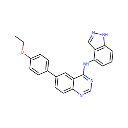 CCOc1ccc(-c2ccc3ncnc(Nc4cccc5[nH]ncc45)c3c2)cc1 ZINC000143221920