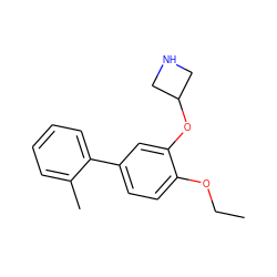 CCOc1ccc(-c2ccccc2C)cc1OC1CNC1 ZINC000096175899