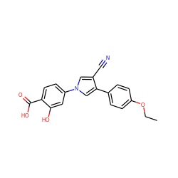 CCOc1ccc(-c2cn(-c3ccc(C(=O)O)c(O)c3)cc2C#N)cc1 ZINC000200826579