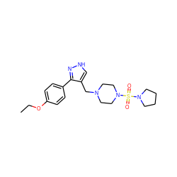 CCOc1ccc(-c2n[nH]cc2CN2CCN(S(=O)(=O)N3CCCC3)CC2)cc1 ZINC000019715883